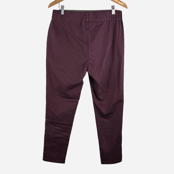 Soft Surroundings Metro Leggings Pull On Pants Burgundy Twill Snap Cuffs - Picture 6 of 13